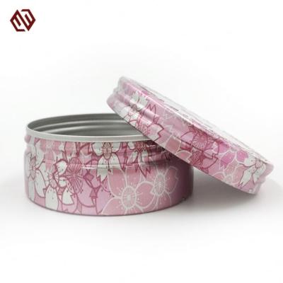 China Recyclable Custom Printed Cosmetic Lip Balm Eyeshadow Metal Tins Wax Tin Aluminum Jars for sale