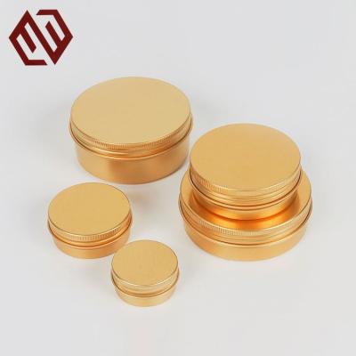 China Skin Care Cream Factory Direct Supply Golden aluminum Round Tins Jars for sale