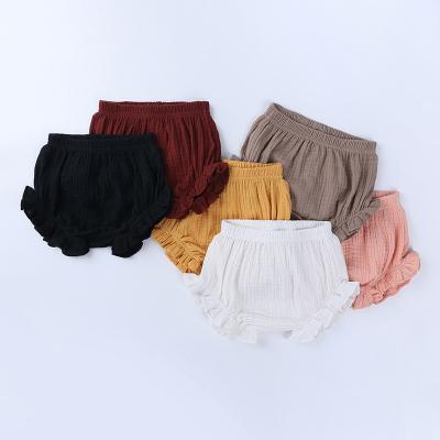 China Factory Price Breathable Baby Summer Shorts Pants Girls Multi Color Ruffle Boutique Bloomers Toddler Shorts for sale