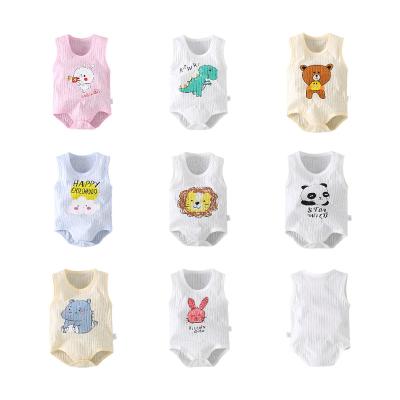 China Summer Good Prices Breathble Sleeveless Toddler Clothes Comfortable Soft Newborn Baby Clothes Infant Uses Infant Boys Girls Romper Pajamas for sale