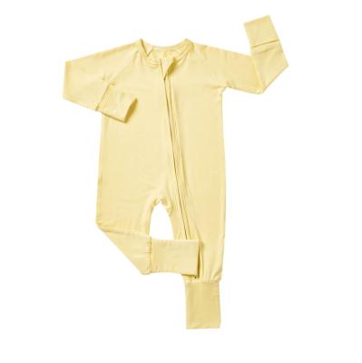 China Breathble Custom Soft Newborn Baby Infant Bamboo 95% Spandex Onesie Clothes Rompers Toddler Pajamas Sleepers for sale