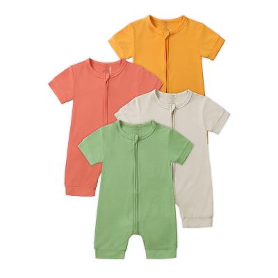 China Comfortable Breathble Baby Overalls Romper Baby Clothes Baby Clothes 95%Bamboo Organic Bamboo Sleeve Summer Shorts Fancy Custom Label Completely Unisex for sale