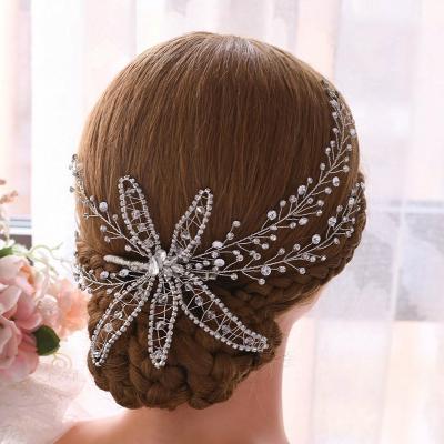 China Perfect for Wedding Party Wedding Boho Bridal Headpiece Hair Vine Hair Accessory with Pearl Flowers for sale