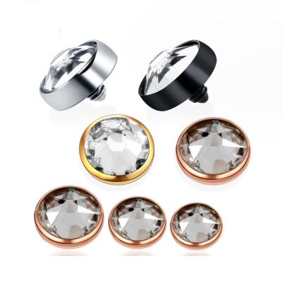 China ASTM F136 FASHIONABLE Micro Titanium Anchor Dermal Top Around Clear Gem Skin Implant Jeweled Piercing Skin Rings Attachment Body Jewelry for sale