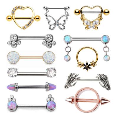 China FASHIONABLE Cheap Price Offer Goods High Resolution Titanium Nipple Ring Body Piercing Jewelry Spot Images ATSM F136 for sale