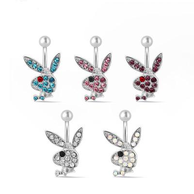 China FASHIONABLE Cute Rabbit 14G Belly Button Piercing Sexy Titanium Steel Navel Rings Piercing Jewelry for sale