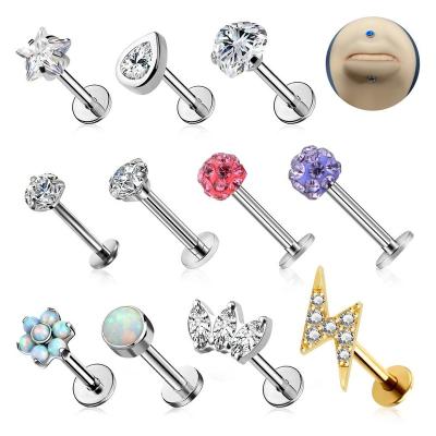 China Wholesale Custom FASHIONABLE Stainless Steel Animal Aar Sniff Ring Fashion Lip Stud Labret Piercing Jewelry Body Piercing Helix Stud for sale