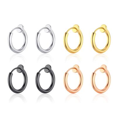 China FASHIONABLE Nose Ring Titanium Steel Male Single Ear Hole Ear Clip Factory Direct Sales Stainless Steel Spring Around Wire Ear Clip for sale