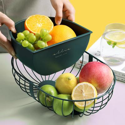 China Wholesale Creative Durable Metal Wire Nut Iron Bowl Nut Kitchen Accessories PP Kitchen Fruit Storage Basket Vegetable Set for sale