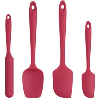 China Sustainable High Temperature Resistant 480 Degree Silicone Scraper Set In One Piece Red Design for sale