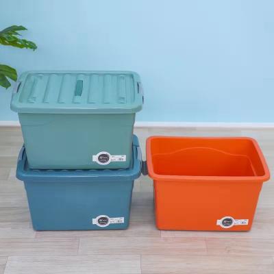 China 55 Liter Sustainable Waterproof Home Sundries Storage Container Universal Stackable Plastic Storage Box Clothes for sale