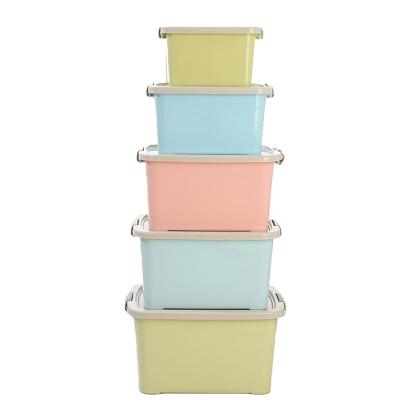 China Factory direct household viable 25 liters multi storage container plastic purpose storage box stackable plastic trash cans for sale