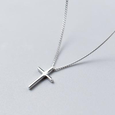 China Trendy Fashion Jewelry 925 Sterling Silver Cross Pendant Necklace statement crucifix necklaces for women for sale