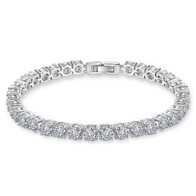 China TREND Women's Tennis Bracelet Luxury Shining Cubic Zirconia Round Clear CZ Wedding Tennis Bracelets & Bangles Jewelry For Women for sale