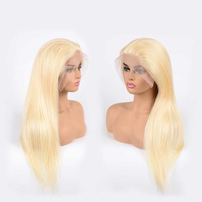 China Wholesale Virgin Silky Straight Blonde Preplucked Ombre Raw 613 Cuticle Aligned Hair 360 Lace Frontal Wig Vendors for sale