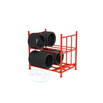 China Heavy Duty Stacking Detachable Metal Tire Storage Rack System For Forklift Te koop