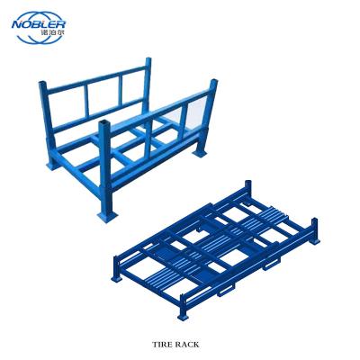 China Heavy Duty Stacking Detachable Metal 4 Tire Storage Rack System For Forklift Te koop