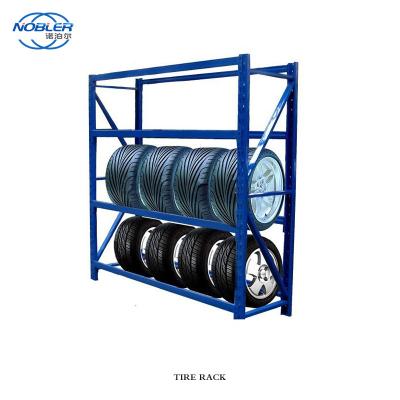 China Stacking Detachable Metal Tire Display Rack For Retail Store Car Shop Te koop