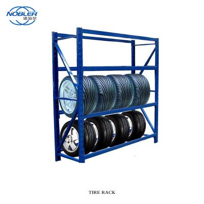 China Heavy Duty Stacking Detachable Metal Tire Storage Rack Display Used Tire Racks Te koop