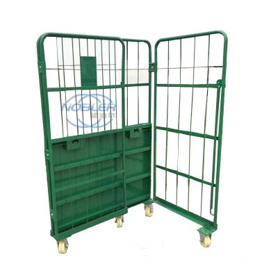 China Warehouse Storage Cage, Butterfly Cage Tire Frame Free Folding With Casters for sale