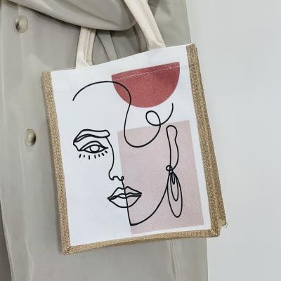 China Wholesale Fashion High Quality High Quality Customized Hand Made Canvas Hand Held Single Folding Graffiti Shopping Bags Tote Bag for sale