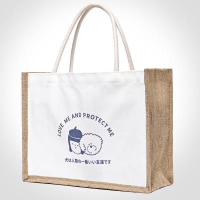 China New Product High Quality Cartoon Innovative Japanese Cute Logo Printing Gift Canvas Material Shopping Bag for sale