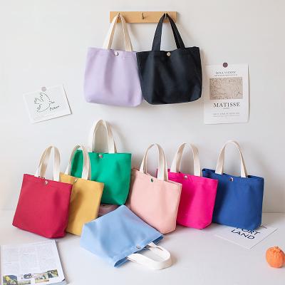 China Custom Bowl Korean Female Hand Held Tote Bag Small Mini Canvas Tote Bag Students Go Out To Logo Work Picnic 2022 Summer High Quality for sale