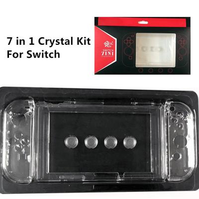 China 7 in 1 Console Controller Crystal Case with 4pcs extend cap for Switch for sale