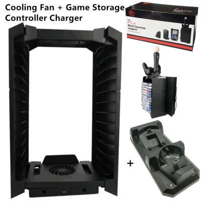 China Multifunction Disc Storage Support Gaming Cooling Fan Stand bracket space saving for PS4 for sale