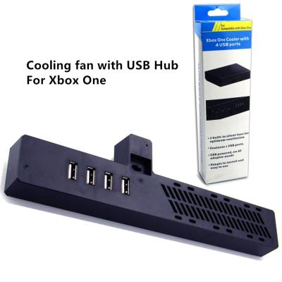 China Cooling Fan Cooler with 4 USB Port for Xbox One Black color with Gift Box package for sale