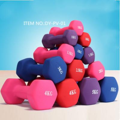 China Home\Gym\Sports Performance Six Corner Neoprene Dumbbell / High Quality Eco-friendly Man And Woman Gym Fitness Neoprene Dumbbell Set With Rack for sale