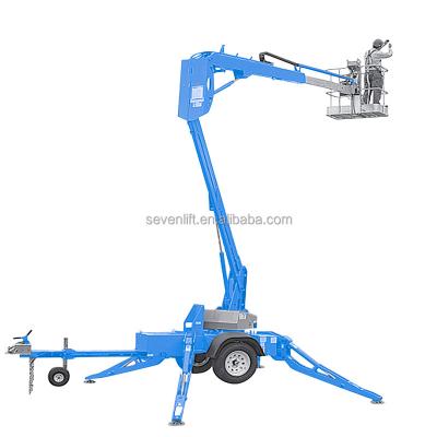 China Platform 360 Rotation Eu Articulated Towable Spider Man Lift Trailer Boom Lift for sale