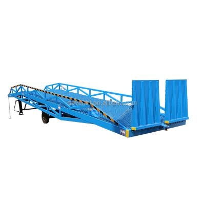 China Hotels 8 Ton Warehouse Fixed Loading Hydraulic Stationary Dock Leveler With High Strength Manganese Steel for sale