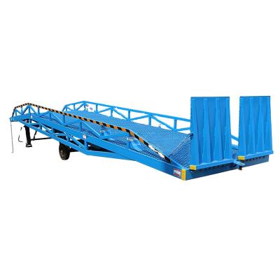 China 8ton 10ton Low Noise Electric Portable Container Trailer Dock Leveler Mobile Manual Loading Forklift Unloading Hydraulic Yard Ramps For Trucks for sale