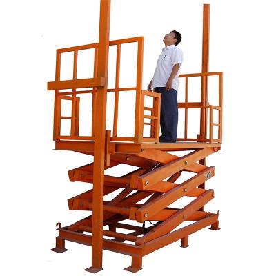 China SevenLift Electric Constrution Man Lift 5000kg Vertical Freight 8 Ton Hydraulic Forklift Stationary Fixed Scissor Lifting Electric Cargo Goods Materials Platform Lift Price for sale