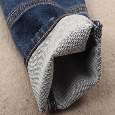 China Soft hand feel B3177A-A cotton polyester spandex faux knitted jeans fabric for sale