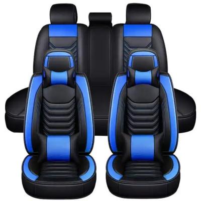 China Protect Seats Original Hot Selling Universal Car Trucks 5D Wear-Resistance Custom Leather Seat Cover With Headrest Waist Pillows for sale