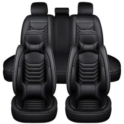 China Protect Original Seats Covers Universal Automobile SUV Trucks Car Van Seats Cover 5D Leather Seat With Headrest Waist Pillows for sale