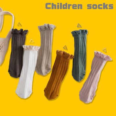 China 2022 Girls Princess Ruffle Cotton Teen Girls QUICK DRY Autumn Winter Small Toddler Kids Socks Lace Up Cute Medium Loose Tube Baby For Girl for sale