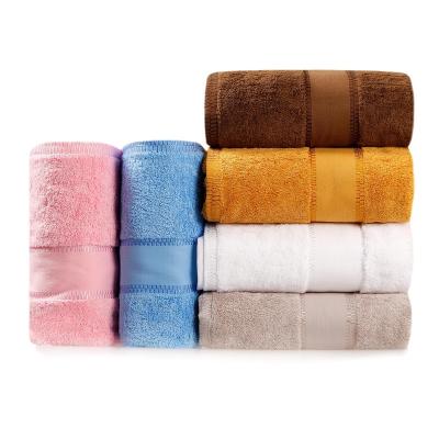 China 100% White Color Face Towel Set Cotton Custom Wholesale Custom Hypoallergenic Logo Towel Towel Set for sale