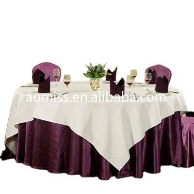 China Luxury Oilproof Aomiss Dining Table Cover Table Covers Wedding Round White Table Cloth for sale