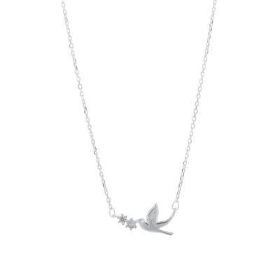 China Factory Price Cute Sterling Silver 925 Women Swallow Dove Bird Shape Silver Necklace for sale