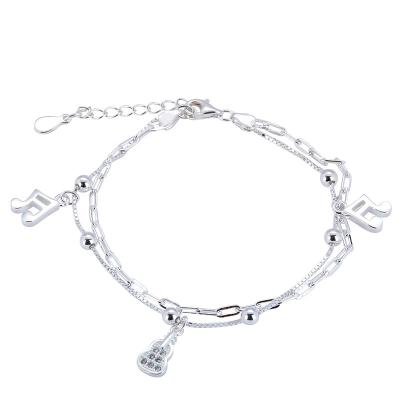 China TRENDY Music Notes And Guitar Charms Silver Personalized 925 Silver Bracelet Women Jewelry for sale