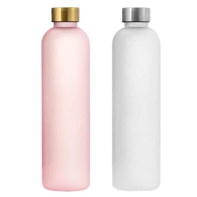 China 2022 stocked Matte Water Bottle hot, BPAfree, time stamped sports, 1L/32oz. Gather outdoor needs for sale