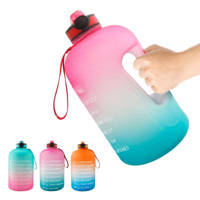 China Motivational Water Bottle Stocked With Time Mark Gallon Large Water Bottle 3.78L/1 Gallon For Outdoor Travel Gym for sale