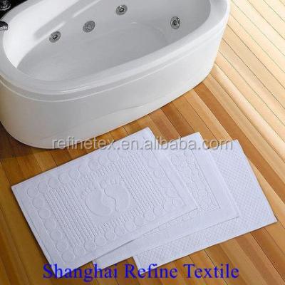 China Sustainable Bath Mat Terry Cotton Foot Shap Pattern Bath Mat Hotel Home Use for sale