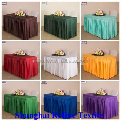 China Disposable White Table Skirting, Table Skirts, Wedding Table Skirt for sale