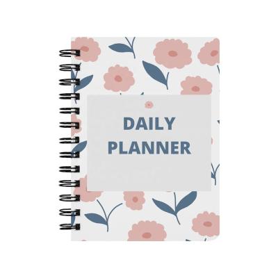 China Plan Custom Design Undated Gold Cover Ornate Spiral Motivational Corner Stationery Day To Do List Planner for sale