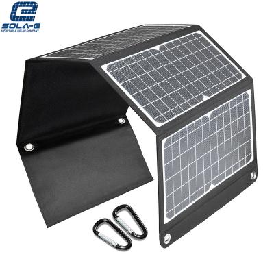 China Solar Cell Phone Panels 30W Folding Universal Portable Foldable Solar Power Kit Charge Hiking Mobile Phone ChargerTablet Solar Panel for sale