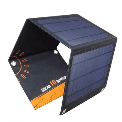 China Charging Cell Phones Wholesale Fast Charging 16W Solar Panel Foldable Solar Battery Charger For Smartphones for sale